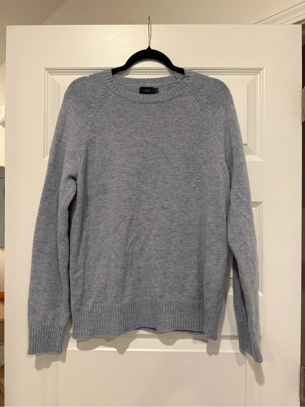 J. Crew 100% Lambs Wool Light Blue Crewneck Sweater